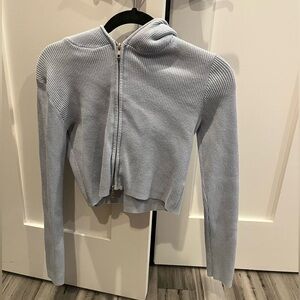 Cropped zip up hoodie